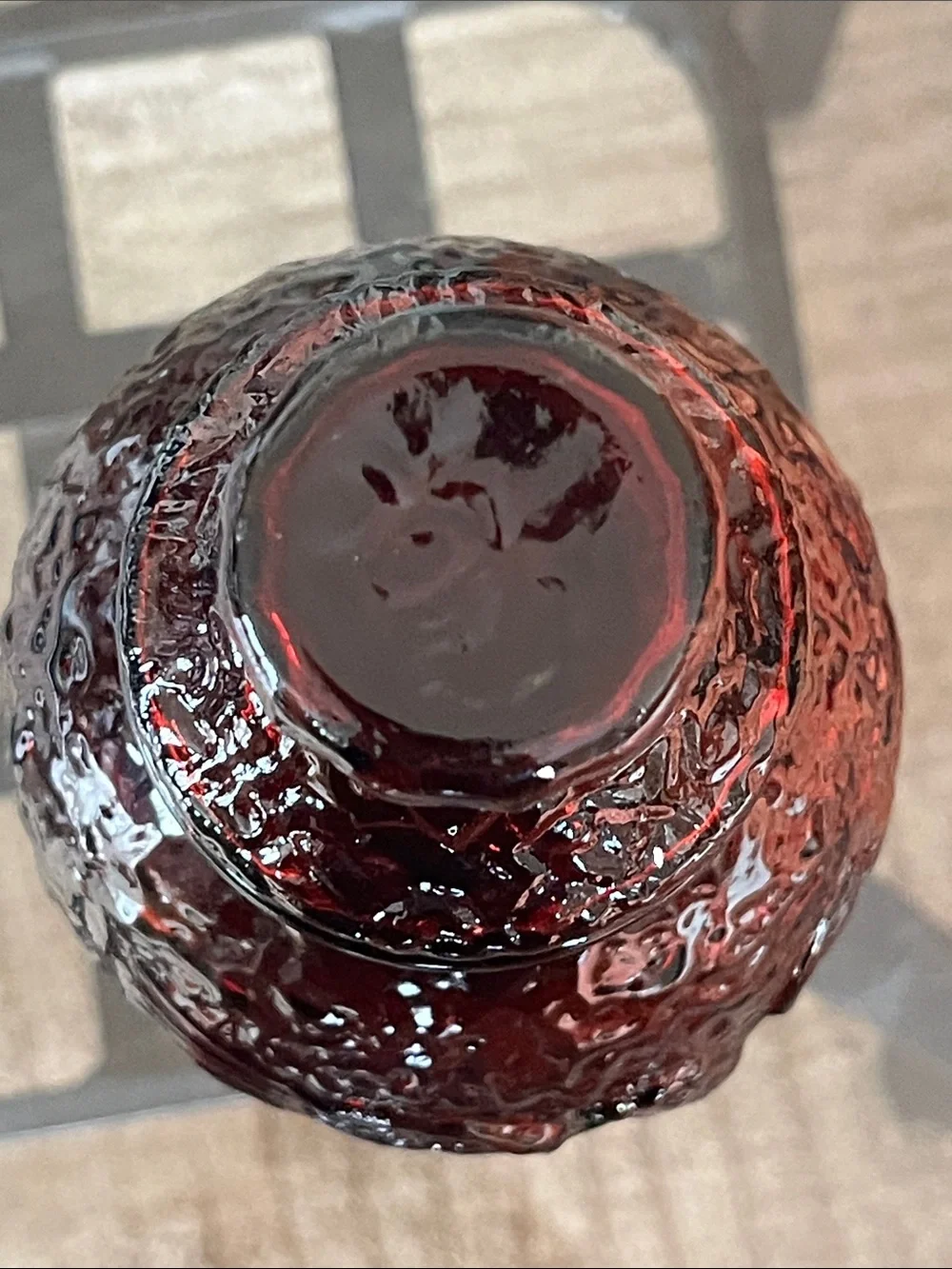Vintage 1970’s Red Ruby Eagle Embossed Apothecary Jar with Lid